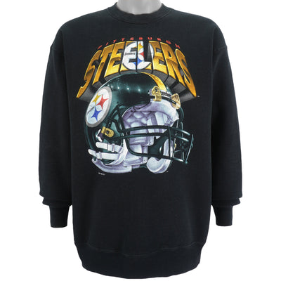 NFL (Salem) - Pittsburgh Steelers Crew Neck Helmet Sweatshirt 1994 X-Large