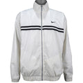 Nike - White Spell-Out Zip-Up Windbreaker 1990s Large Vintage Retro
