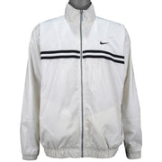 Nike - White Spell-Out Zip-Up Windbreaker 1990s Large Vintage Retro