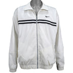 Nike - White Spell-Out Zip-Up Windbreaker 1990s Large Vintage Retro