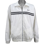 Nike - White Spell-Out Zip-Up Windbreaker 1990s Large Vintage Retro