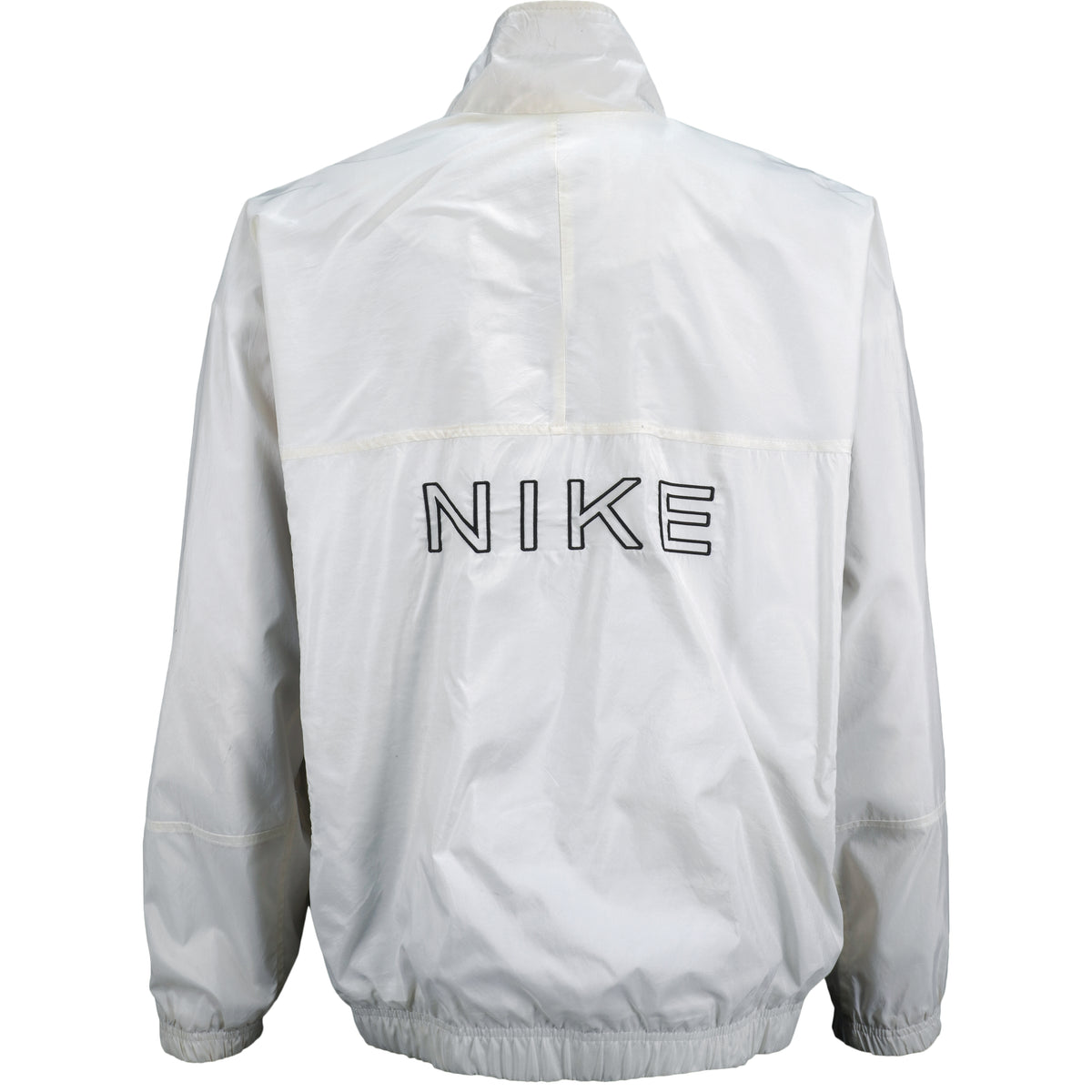 Nike - White Spell-Out Zip-Up Windbreaker 1990s Large Vintage Retro