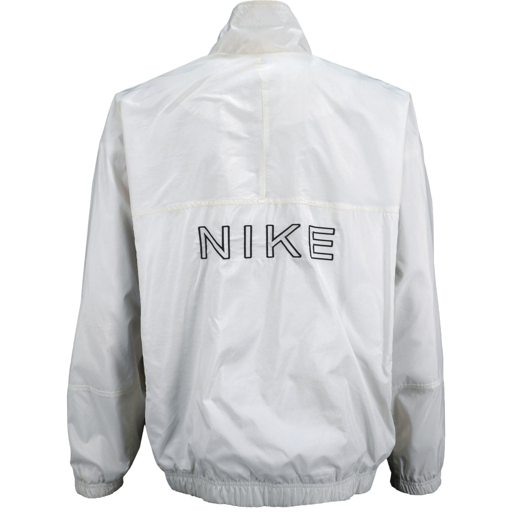 Nike - White Spell-Out Zip-Up Windbreaker 1990s Large Vintage Retro