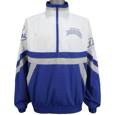 Starter - Los Angeles Dodgers 1/4 Zip Spell-Out Windbreaker 1990s Large