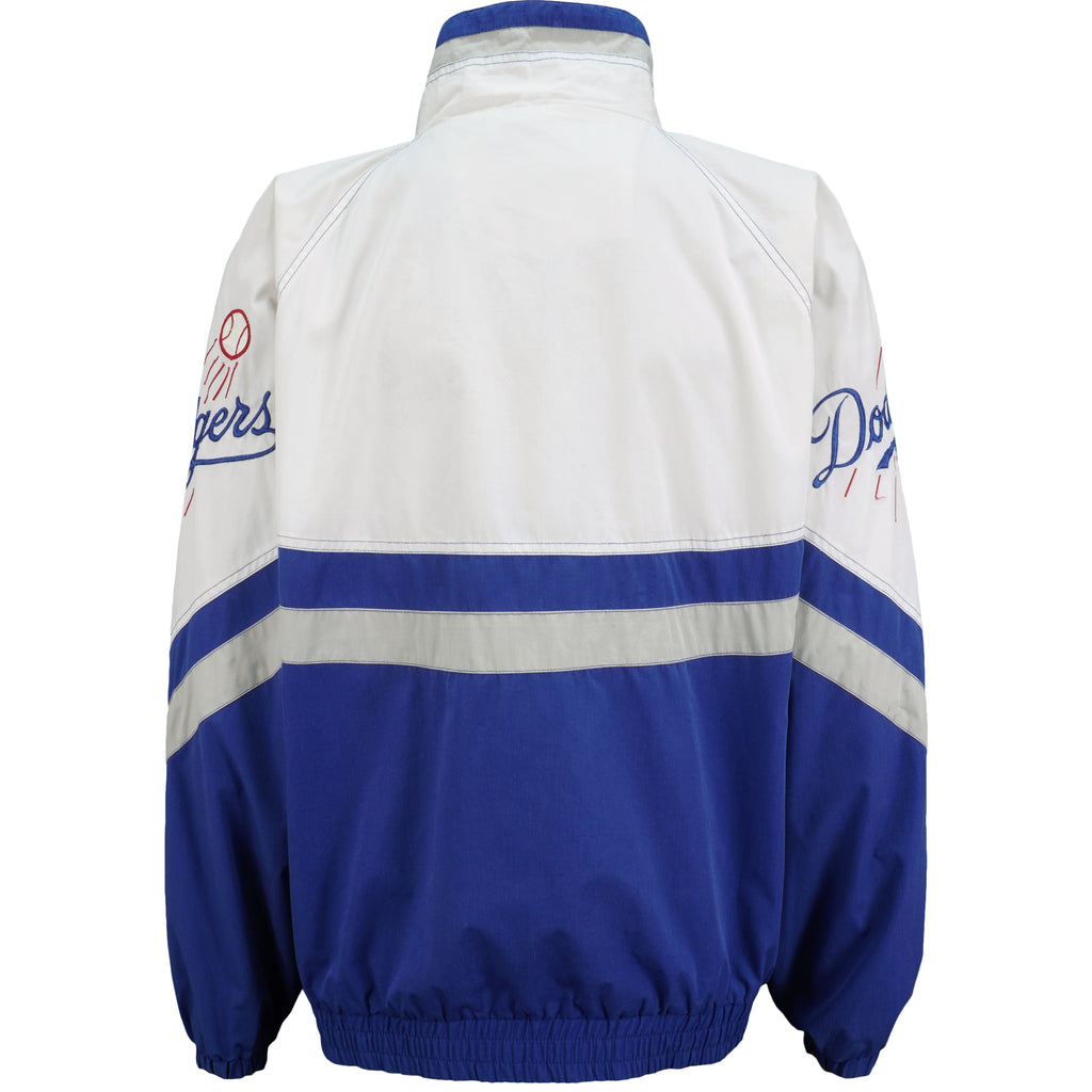Starter - Los Angeles Dodgers 1/4 Zip Spell-Out Windbreaker 1990s Large Vintage Retro Baseball
