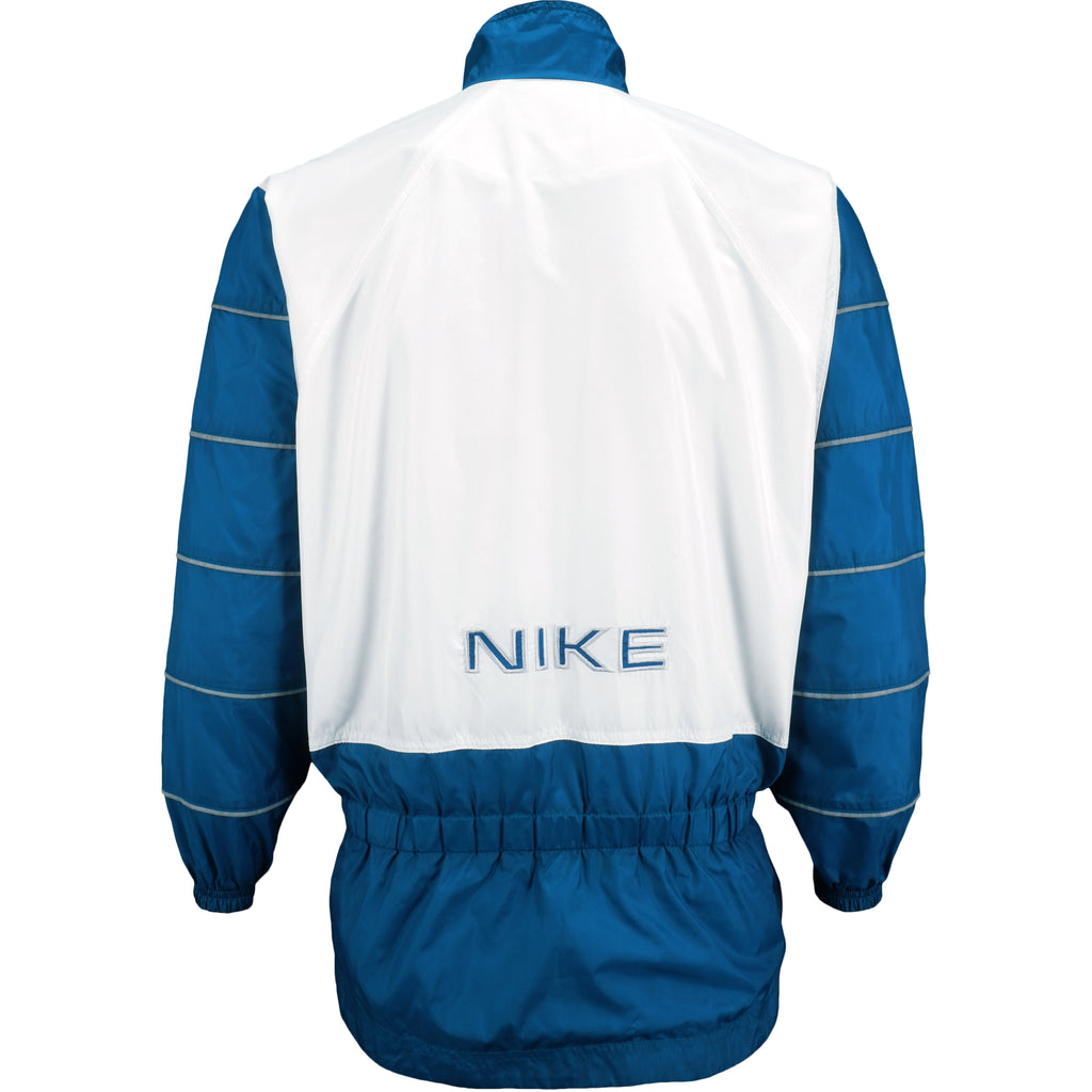 Nike  - Blue & White Spell-Out Windbreaker 1990s Medium Vintage Retro