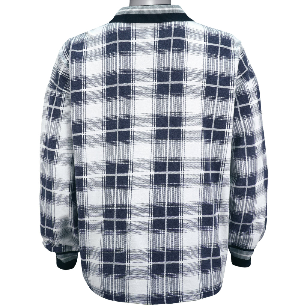 Nike - Black & White Plaid Sweatshirt 1990s X-Large Vintage Retro