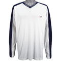 Tommy Hilfiger - White With Black Long Sleeved Shirt 1990s X-Large Vintage Retro
