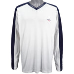 Tommy Hilfiger - White With Black Long Sleeved Shirt 1990s X-Large