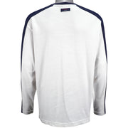 Tommy Hilfiger - White With Black Long Sleeved Shirt 1990s X-Large Vintage Retro
