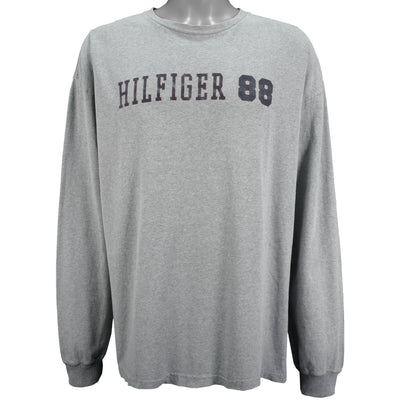 Tommy Hilfiger -Grey Spell-Out Long Sleeved Shirt 1990s XX-Large