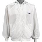 Wilson - White Big Logo Hooded Windbreaker 1990s Large Vintage Retro