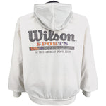 Wilson - White Big Logo Hooded Windbreaker 1990s Large Vintage Retro