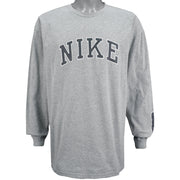 Nike - Grey Long Sleeved Shirt X-Large Vintage Retro