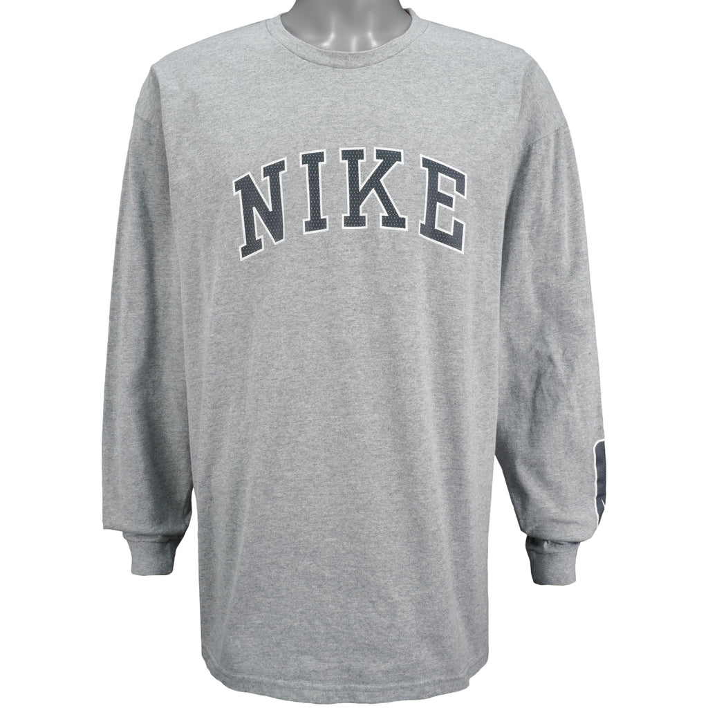 Nike - Grey Long Sleeved Shirt X-Large Vintage Retro