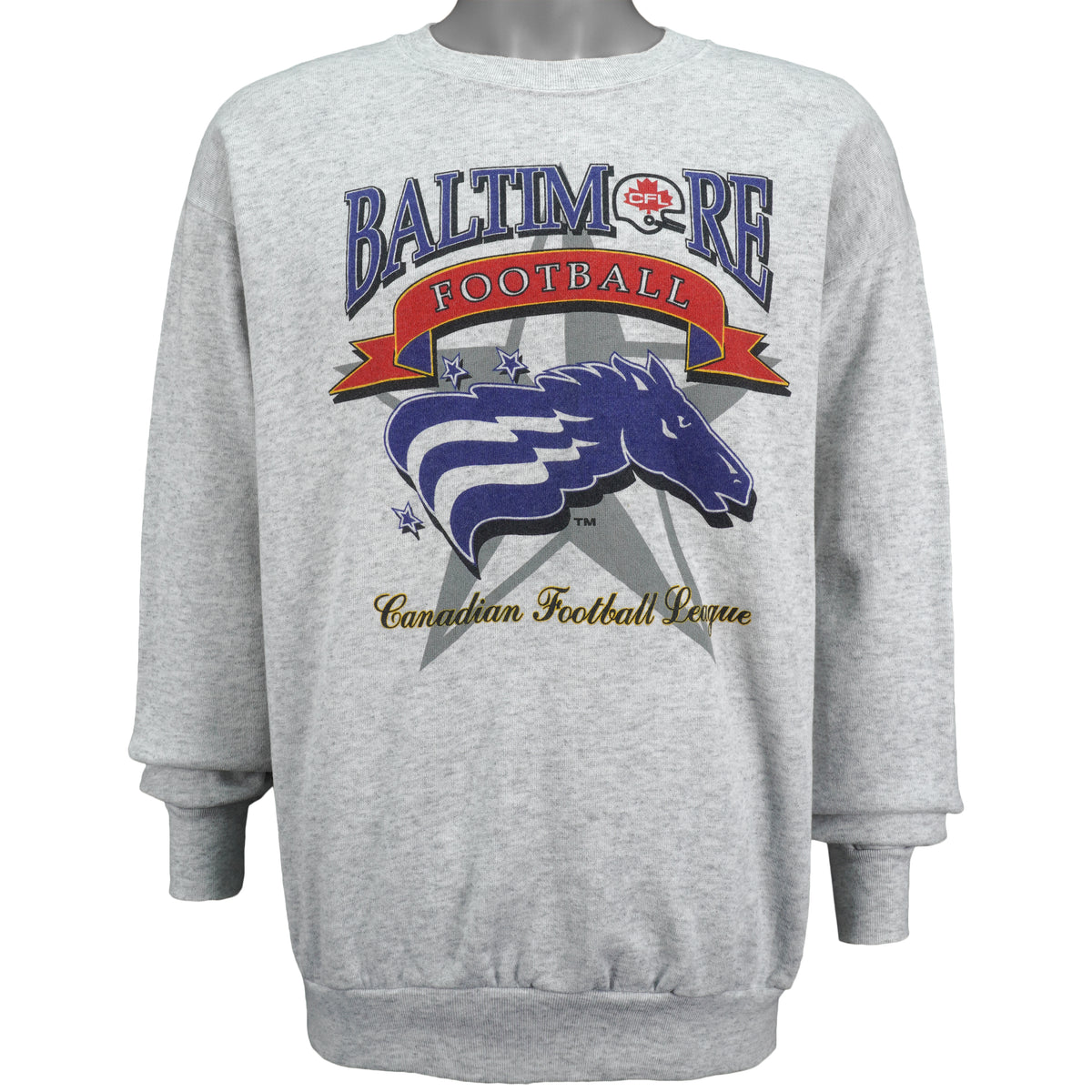 Vintage (Delta) - Baltimore football Crew Neck Sweatshirt 1990s X-Large Vintage Retro Football