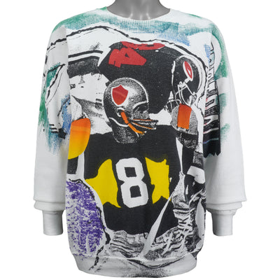 NFL - White OVP Football Crew Neck Sweatshirt 1990s X-Large