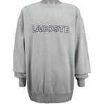Lacoste - Grey Big Spell-Out Crew Neck Sweatshirt 1990s X-Large Vintage Retro