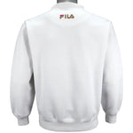 Fila - White Big Spell-Out Crew Neck Sweatshirt 1990s Large Vintage Retro
