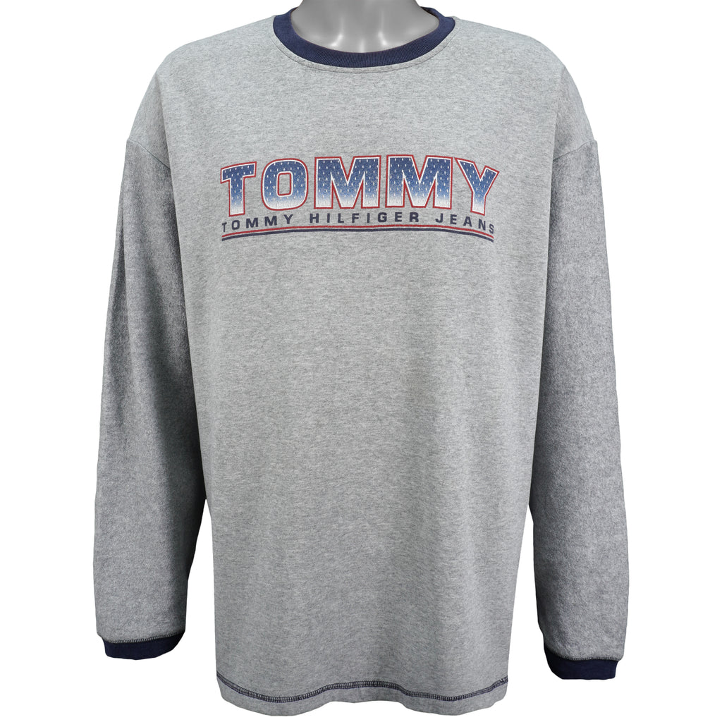 Tommy Hilfiger - Tommy Jeans Spell-Out Crew Neck Sweatshirt 1990s X-Large Vintage Retro