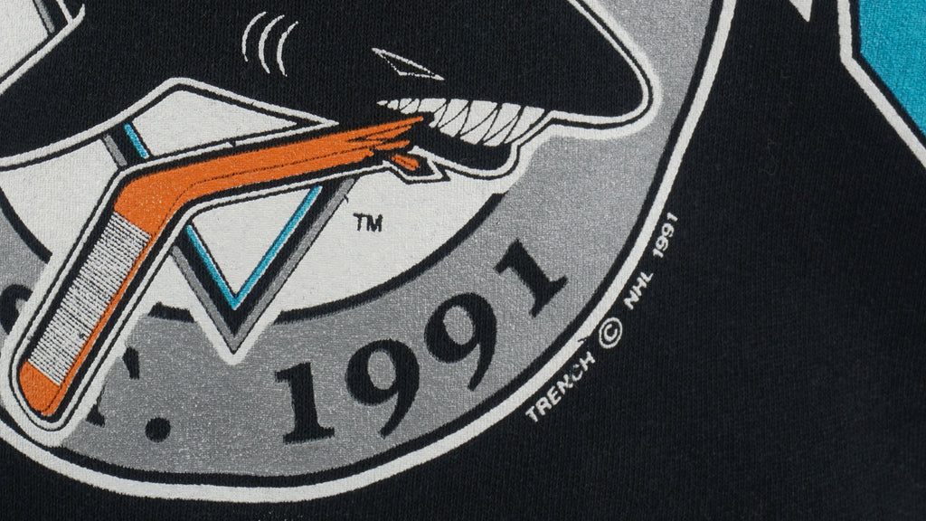 NHL - San Jose Sharks Crew Neck Sweatshirt 1991 Medium Vintage Retro