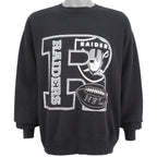 NFL (Hanes) - Oakland Raiders Big Logo Crew Neck Sweatshirt 1990s X-Large Vintage Retro Football