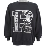 NFL (Hanes) - Oakland Raiders Big Logo Crew Neck Sweatshirt 1990s X-Large Vintage Retro Football