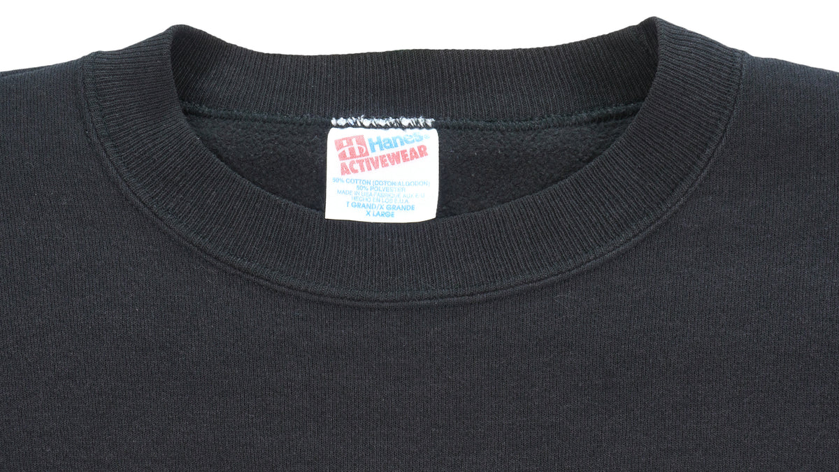 NFL (Hanes) - Oakland Raiders Big Logo Crew Neck Sweatshirt 1990s X-Large Vintage Retro