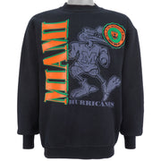 NCAA (Savvy) - Miami Hurricanes Spell-Out Crew Neck Sweatshirt 1990s Large Vintage Retro Football Colleges