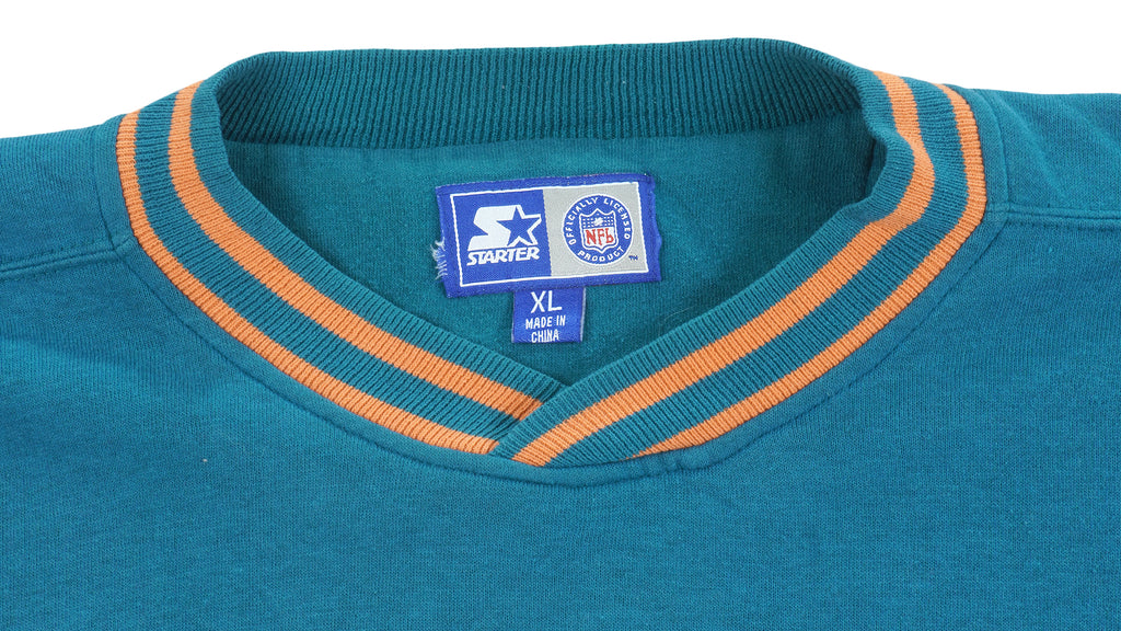 Starter - Miami Dolphins Embroidered Sweatshirt 1990s X-Large Vintage Retro Football