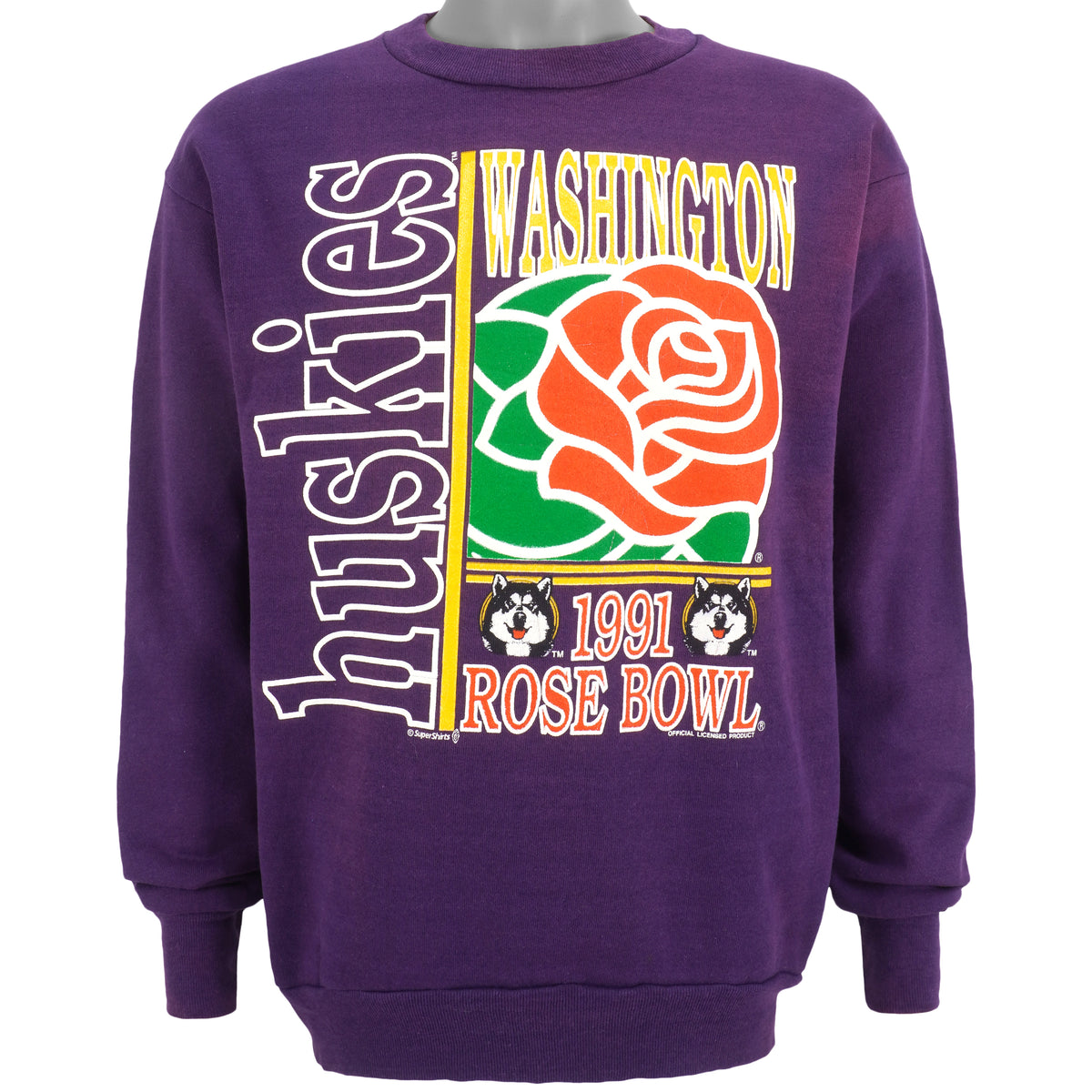 NCAA  - Washington Huskies Crew Neck Sweatshirt 1991 Large Vintage Retro Football College