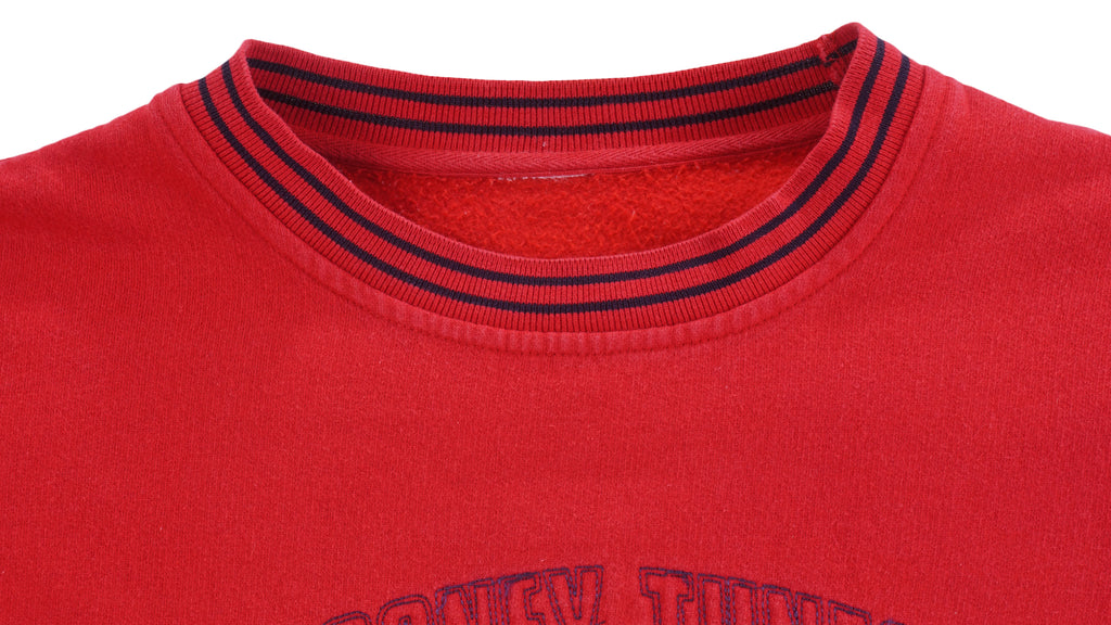 Looney Tunes - Tweety Embroidered Spell-Out Sweatshirt 1990s Large Vintage Retro