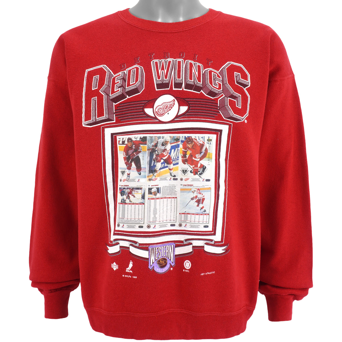 NHL (Sport Attack) - Detroit Red Wings Big Logo Sweatshirt 1996 Large Vintage Retro Hockey