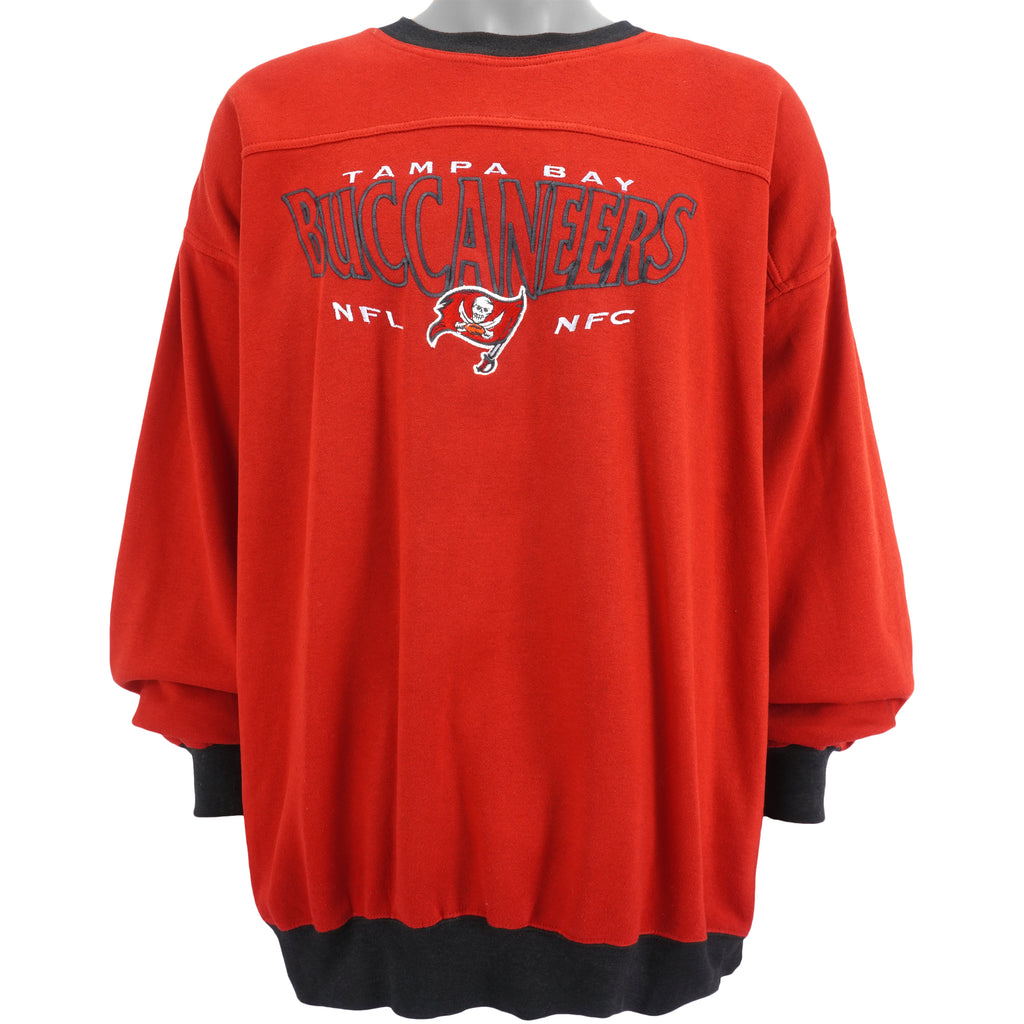 NFL (Lee) - Tampa Bay Buccaneers Embroidered Sweatshirt 1990s XX-Large Vintage Retro Football