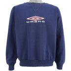 Umbro - Blue Embroidered Crew Neck Sweatshirt 1990s Large Vintage Retro