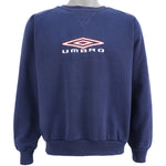 Umbro - Blue Embroidered Crew Neck Sweatshirt 1990s Large Vintage Retro
