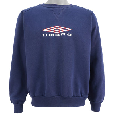 Umbro - Blue Embroidered Crew Neck Sweatshirt 1990s Large