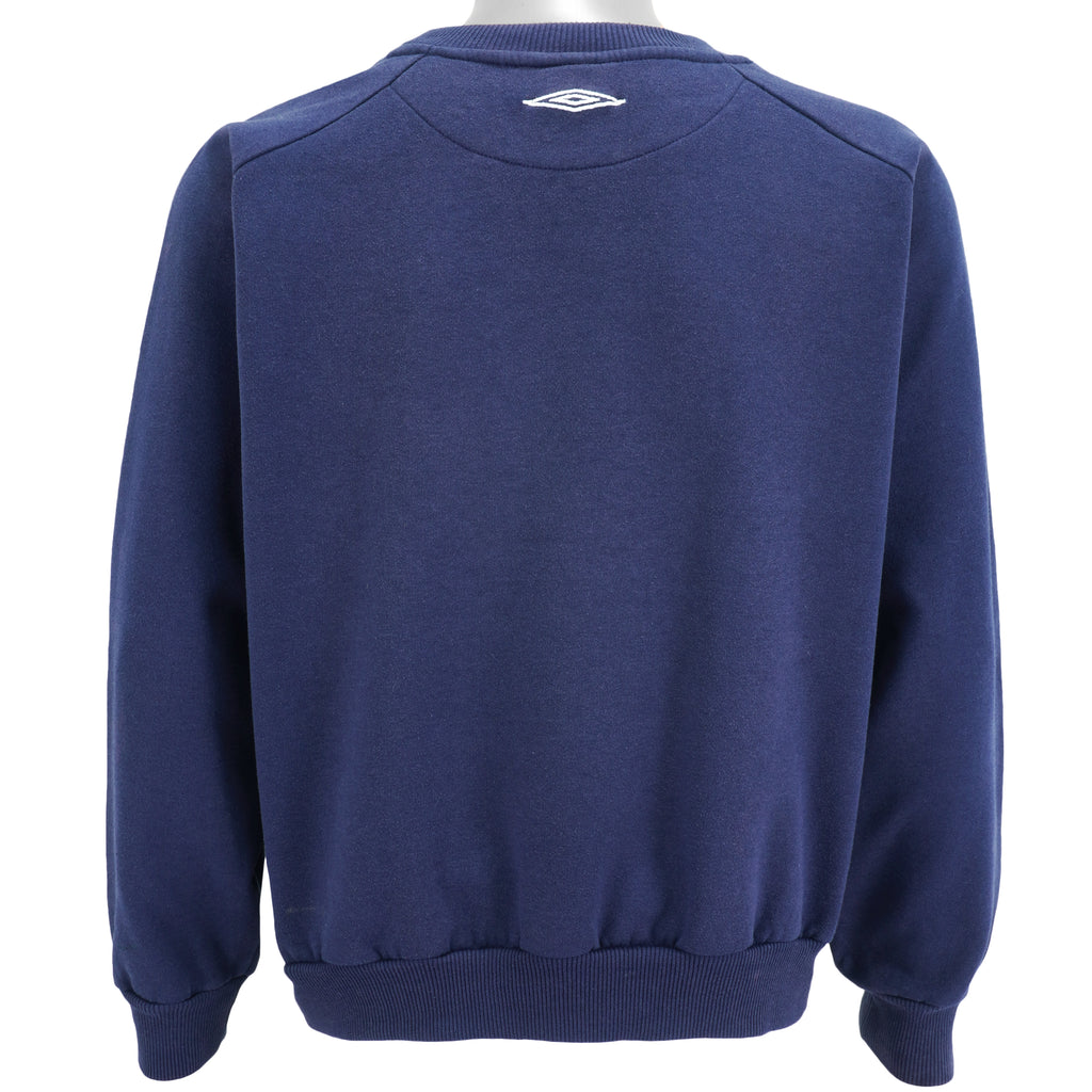Umbro - Blue Embroidered Crew Neck Sweatshirt 1990s Large Vintage Retro
