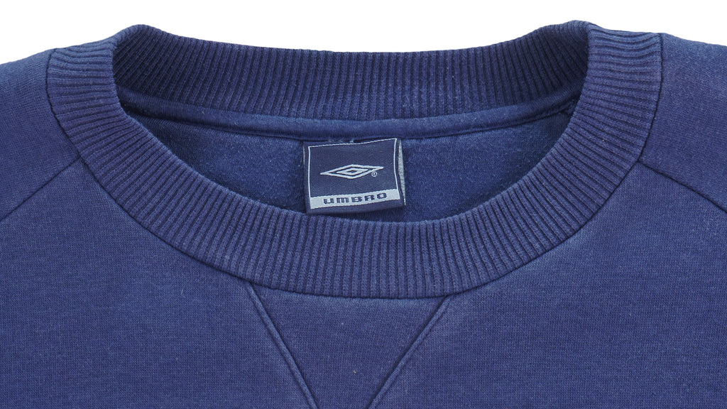 Umbro - Blue Embroidered Crew Neck Sweatshirt 1990s Large Vintage Retro