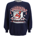MLB (Tultex) - Cleveland Indians Crew Neck Sweatshirt 1995 Large Vintage Retro Baseball
