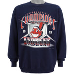 MLB (Tultex) - Cleveland Indians Crew Neck Sweatshirt 1995 Large