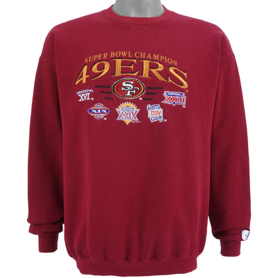 NFL (Logo Athletic) - San Francisco 49ers Spell-Out Crew Neck Sweatshirt 1994 Medium
