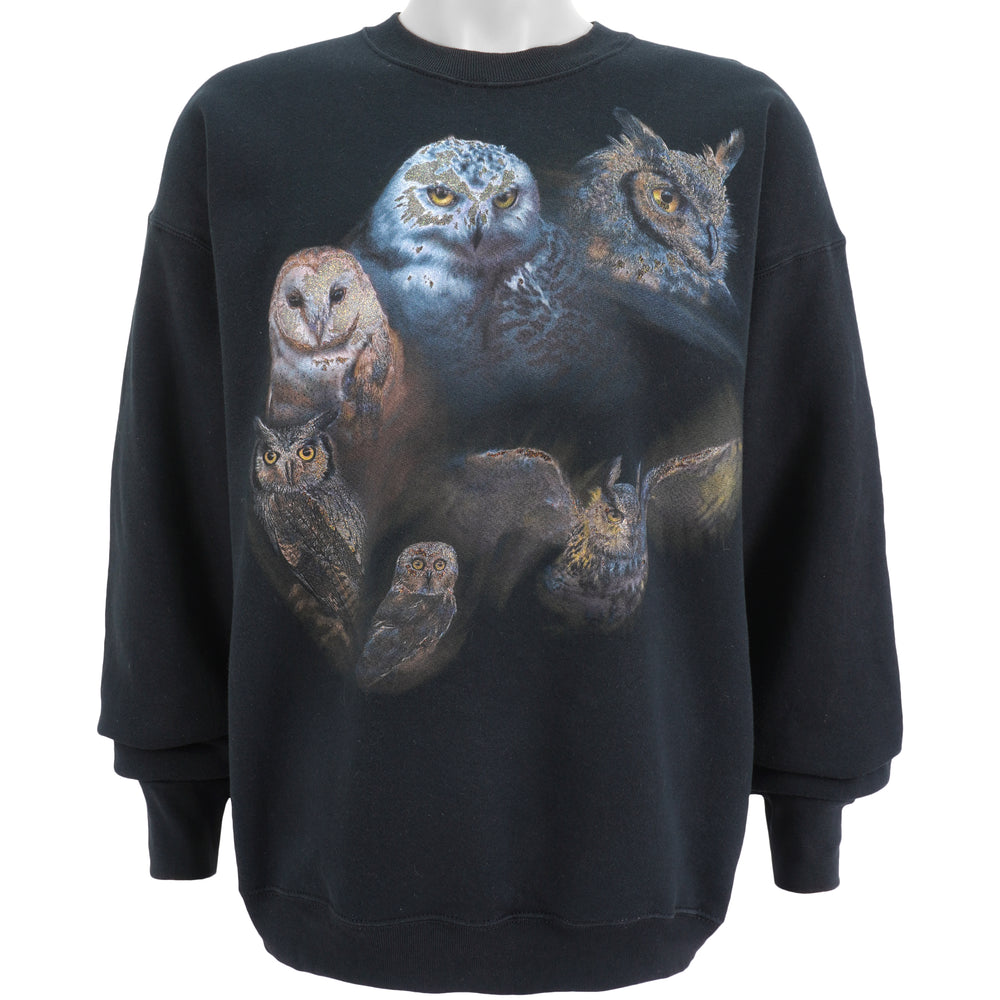Vintage (Best) - Owls Crew Neck Sweatshirt 1990s X-Large Vintage Retro