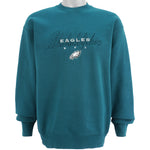 NFL (Pro Player) - Philadelphia Eagles Embroidered Crew Neck Sweatshirt 1990s Large Vintage Retro Football
