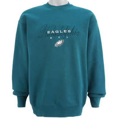 NFL (Pro Player) - Philadelphia Eagles Embroidered Crew Neck Sweatshirt 1990s Large