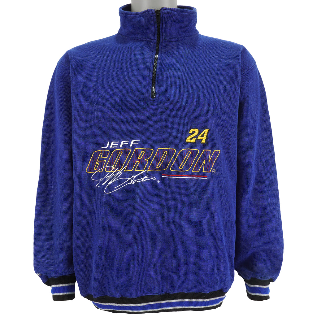 NASCAR (Chase) - Jeff Gordon #24 Embroidered 1/4 Zip Sweatshirt 1990s Medium Vintage Retro