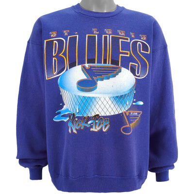 NHL (League Leader) - St. Louis Blues Crew Neck Sweatshirt 1990s X-Large