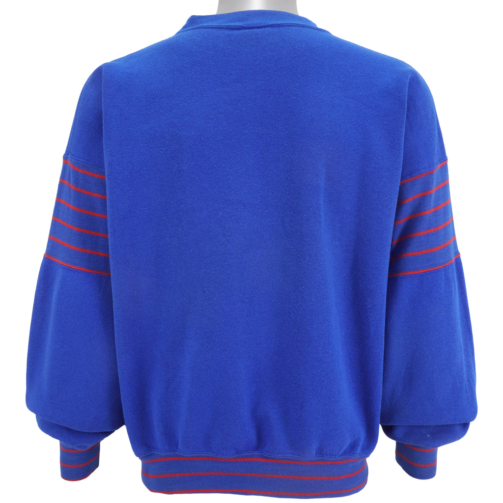 NFL (Nutmeg) - Buffalo Bills Embroidered Spell-Out Sweatshirt 1990s Large Vintage Retro Football