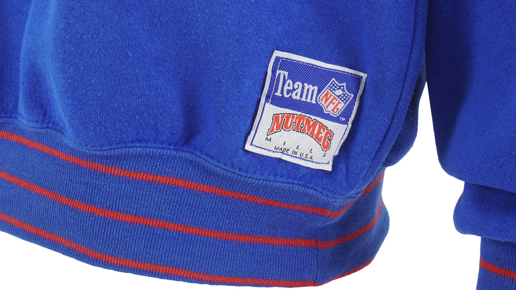 NFL (Nutmeg) - Buffalo Bills Embroidered Spell-Out Sweatshirt 1990s Large Vintage Retro