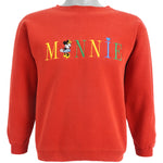 Disney (Mickey & Co.) - Minnie Embroidered Crew Neck Sweatshirt 1990s Large Vintage Retro